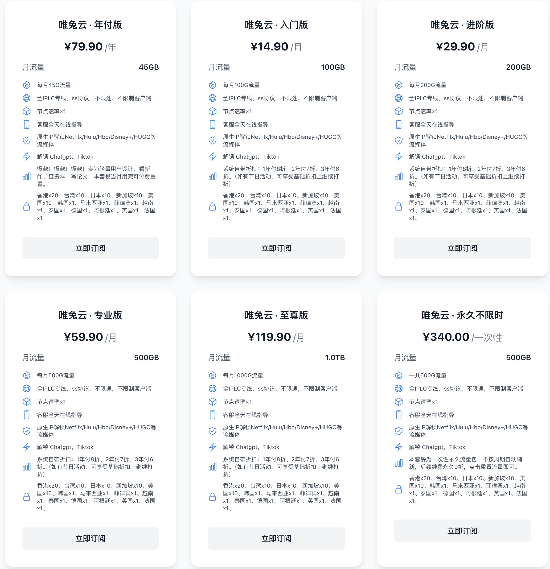 唯兔云机场套餐价格